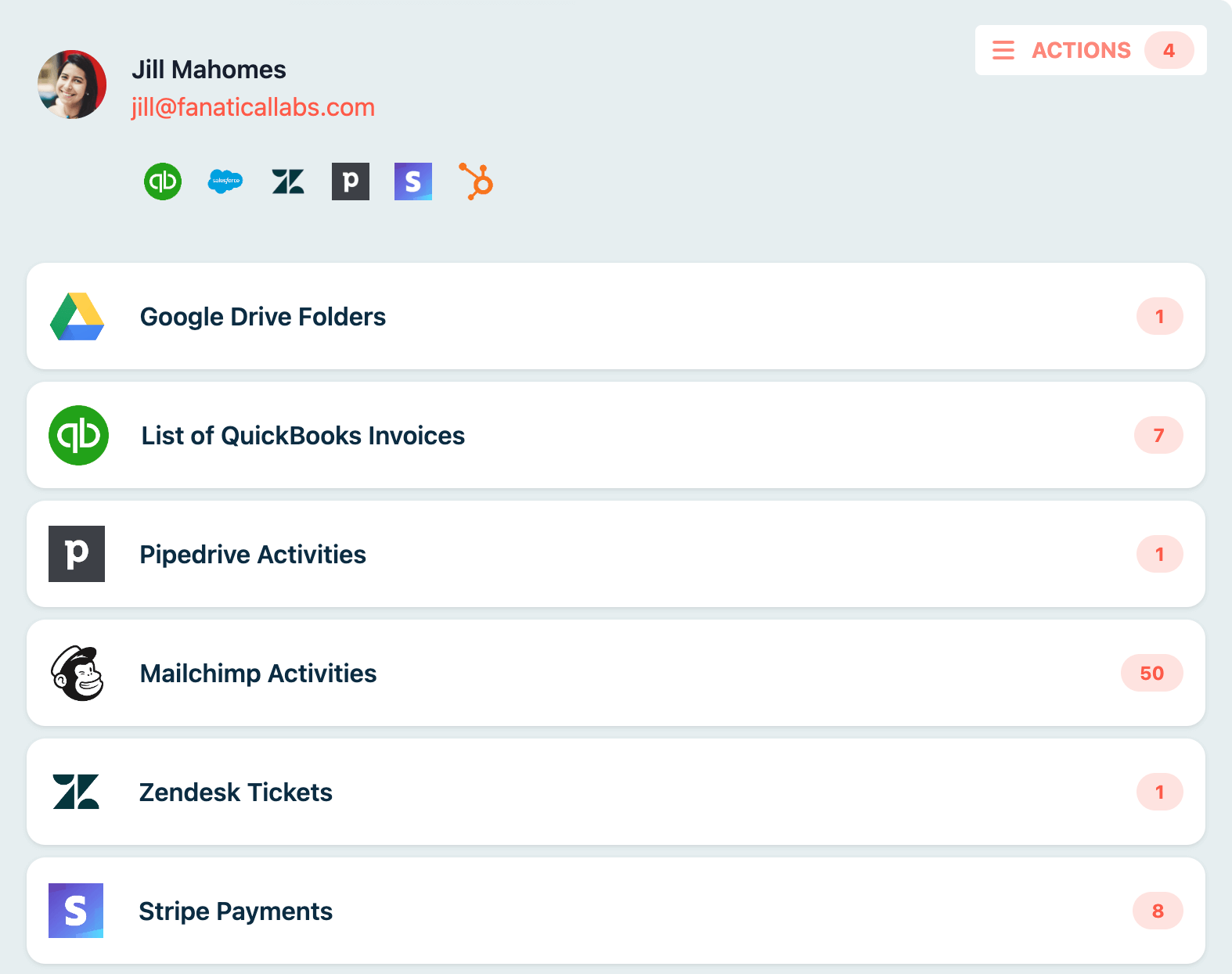 High-level customer data from across your apps